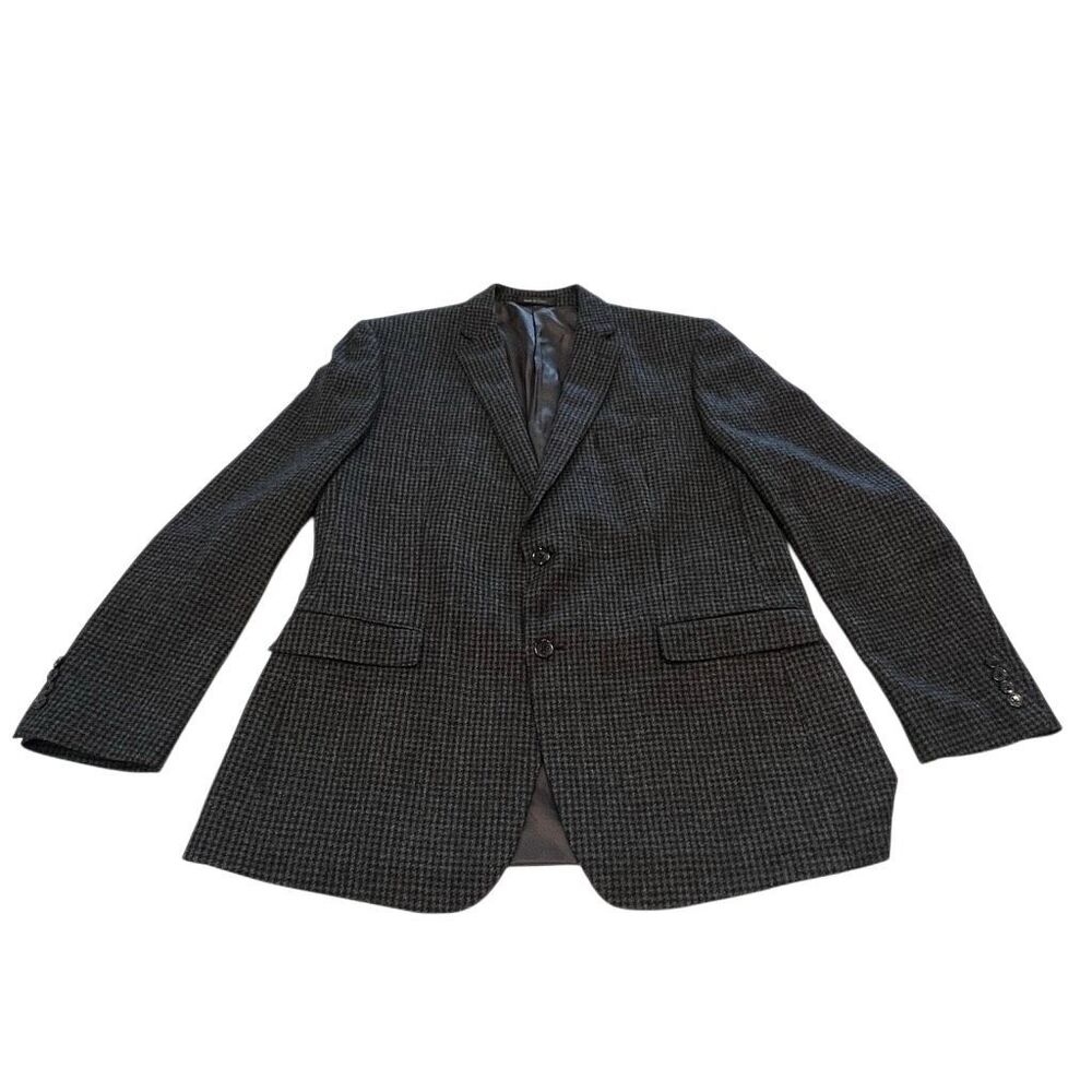 Lauren Ralph Lauren Men's Wool Slim Fit Houndstooth Sport Coat Black Size 46L